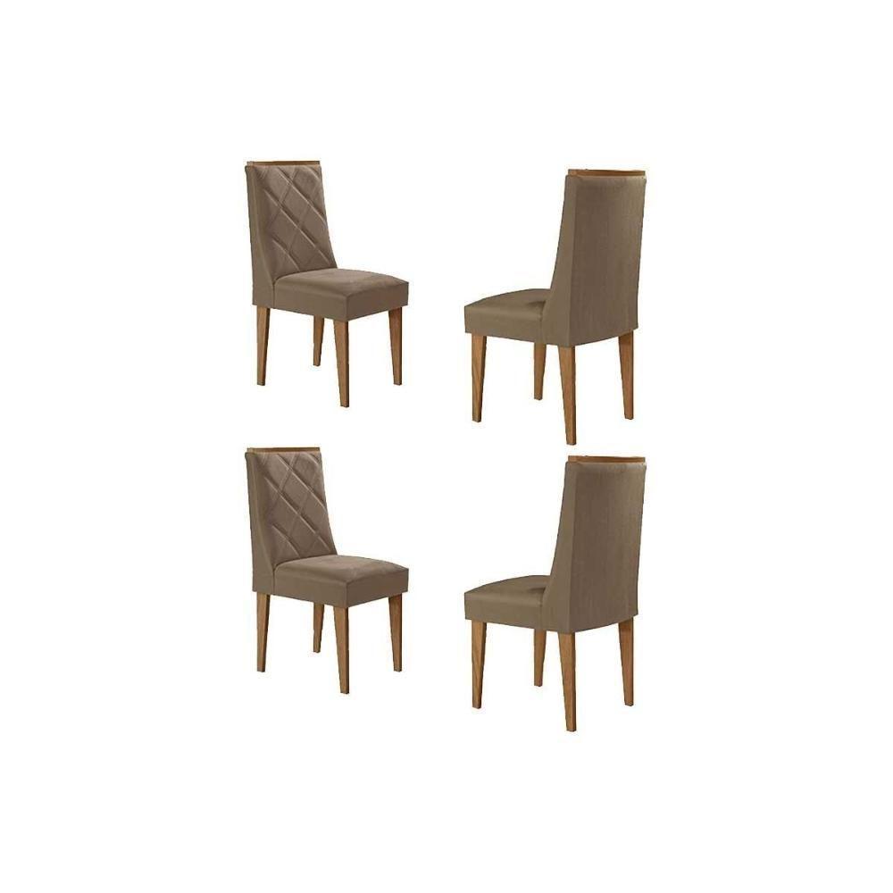 Kit 4 Cadeiras Sala Jantar Pietá 4 Un Madeira Capuccino-corano Capuccino - Rufato - 1