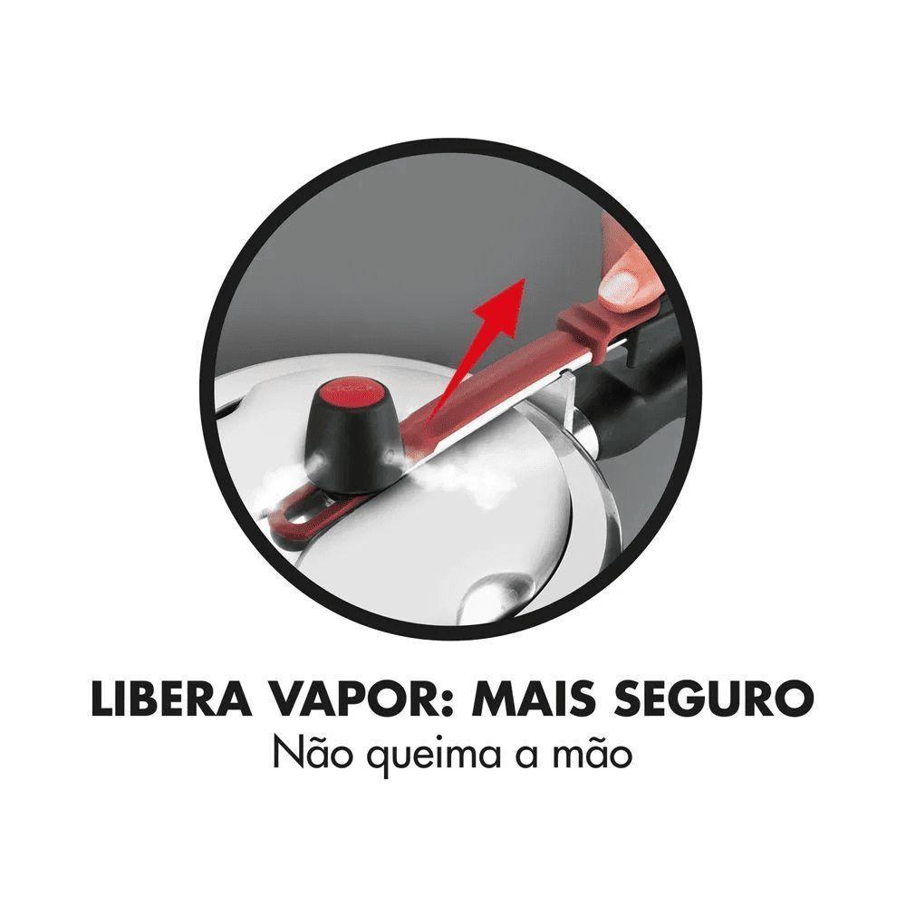 Panela De Pressao Clock 7,0l Com Fechamento Interno Aluminio Polido - 5