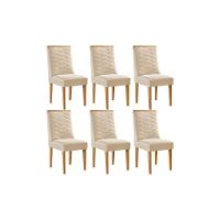 Kit 6 Cadeiras Sala Jantar Maldivas 6 Un Naturalle-suede Creme - Rufato - 1