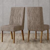 Kit 2 Cadeiras Sala De Jantar Eloa Suede Cacao Henn Suede Cacao - 2