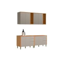 Kit Cozinha Modulada 4 Peças Allure (2aéreos+2balcões) Cp25 Jequitiba-gris Fosco - Linea Brasil - 1