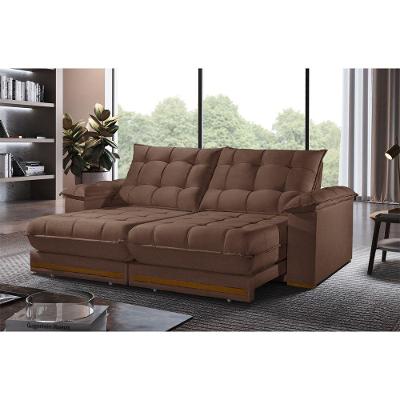 Sofá Retrátil Barcelona 2,90m 5 Lugares Molas Ensacadas Txr Cobre