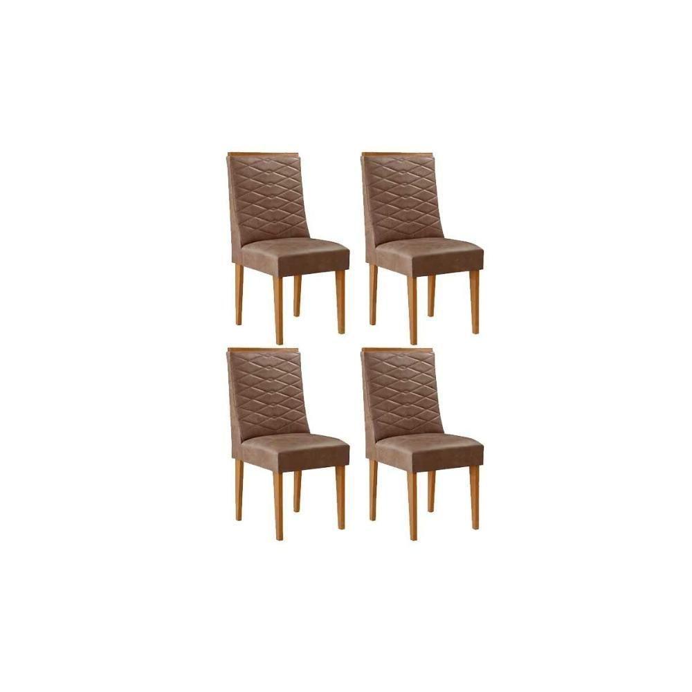 Kit 4 Cadeiras De Cozinha Maldivas 4 Un Naturalle-corano Capuccino - Rufato - 1