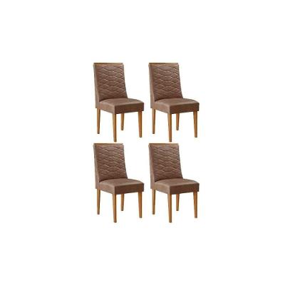 Kit 4 Cadeiras Sala Jantar Maldivas 4 Un Naturalle-corano Capuccino - Rufato