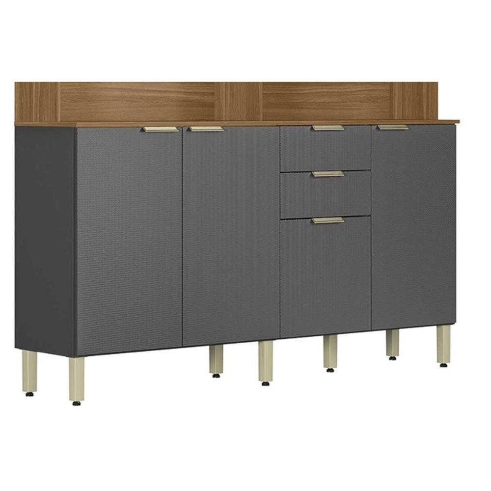 Kit De Cozinha Compacta Pitaya C- 7 Portas E 2 Gavetas 178cm Amendola-grafito Prime Tx - Demóbile - 8