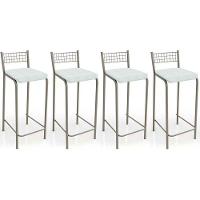 Kit 4 Banqueta De Cozinha Gênova B705 4 Un Niquel-branco 106 - Kappesberg - 1