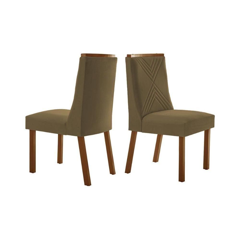 Kit 2 Cadeiras Sala Jantar Montreal 2 Un Imbuia-capuccino-suede Capuccino - Rufato - 1
