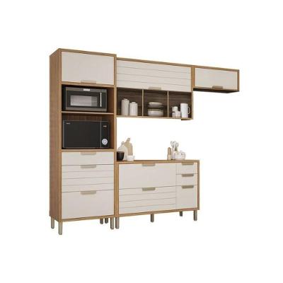 Kit Cozinha Modulada 4 Peças Eloise (2aéreos+1balcão+1paneleiro) Cz028 Freijo-off White - Mgm