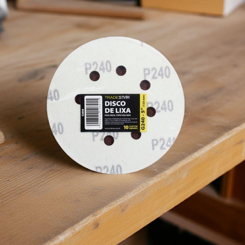 Disco Lixa 125 Mm G240 Alvenaria Com Fixadores Tradestar - 5