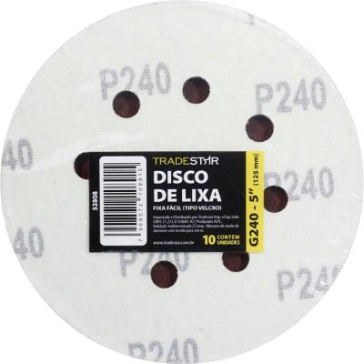 Disco Lixa 125 Mm G240 Alvenaria Com Fixadores Tradestar