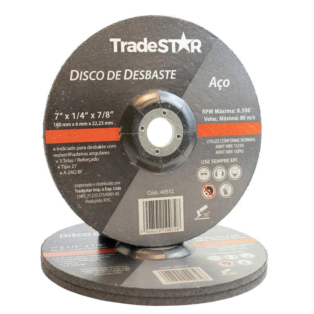 Disco De Desbaste 180 X 6,0 Mm Aço Tradestar - 1