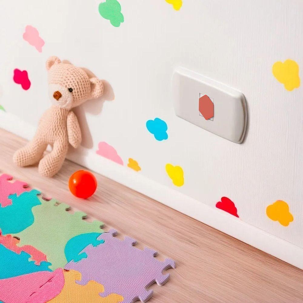 Kit 100 Pçs Protetor De Tomada Tampa Antichoque Bebe Vermelho - 7