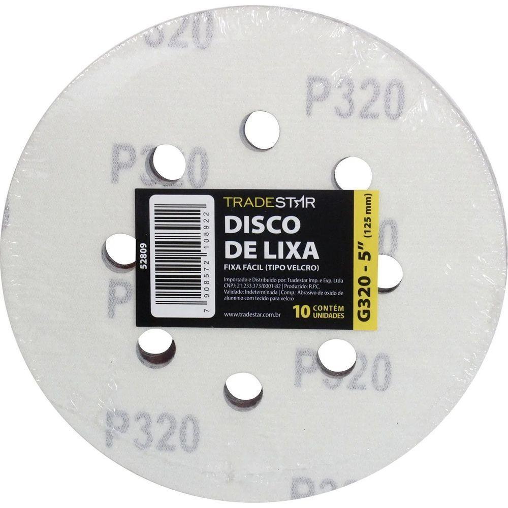 Disco Lixa 125 Mm G320 Alvenaria Com Fixador Tradestar - 1