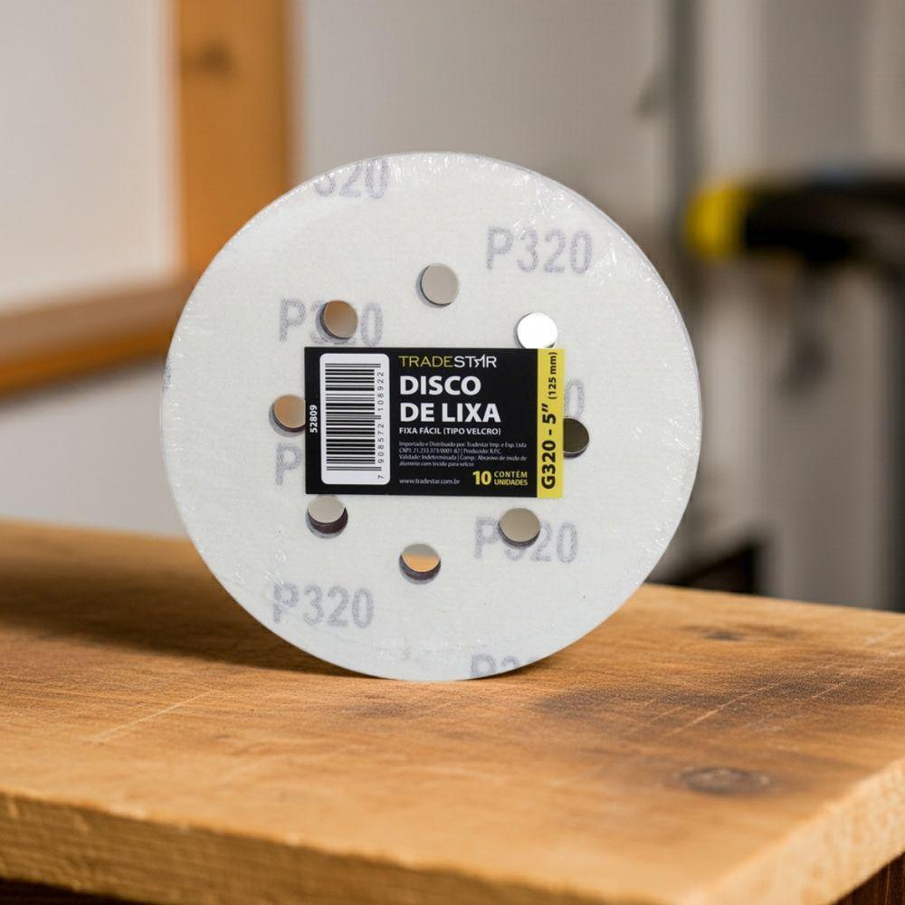 Disco Lixa 125 Mm G320 Alvenaria Com Fixador Tradestar - 5