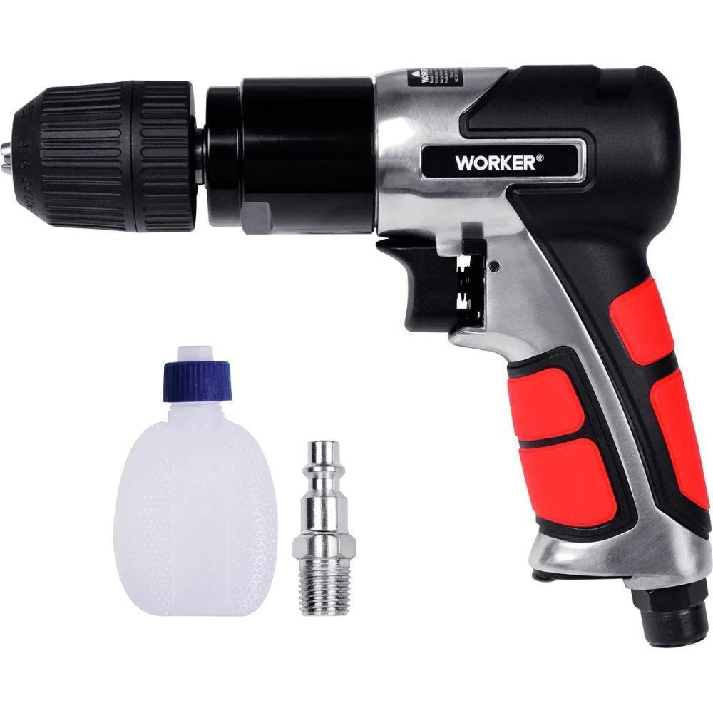Furadeira Reversível Pneumática 3-8'' Profissional 4,1pcm 1-4'' Npt Pistola Worker - 6