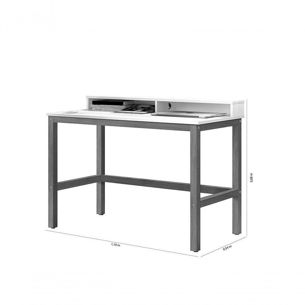 Escrivaninha Califórnia Off White / Amêndoa - Tebarrot - 3