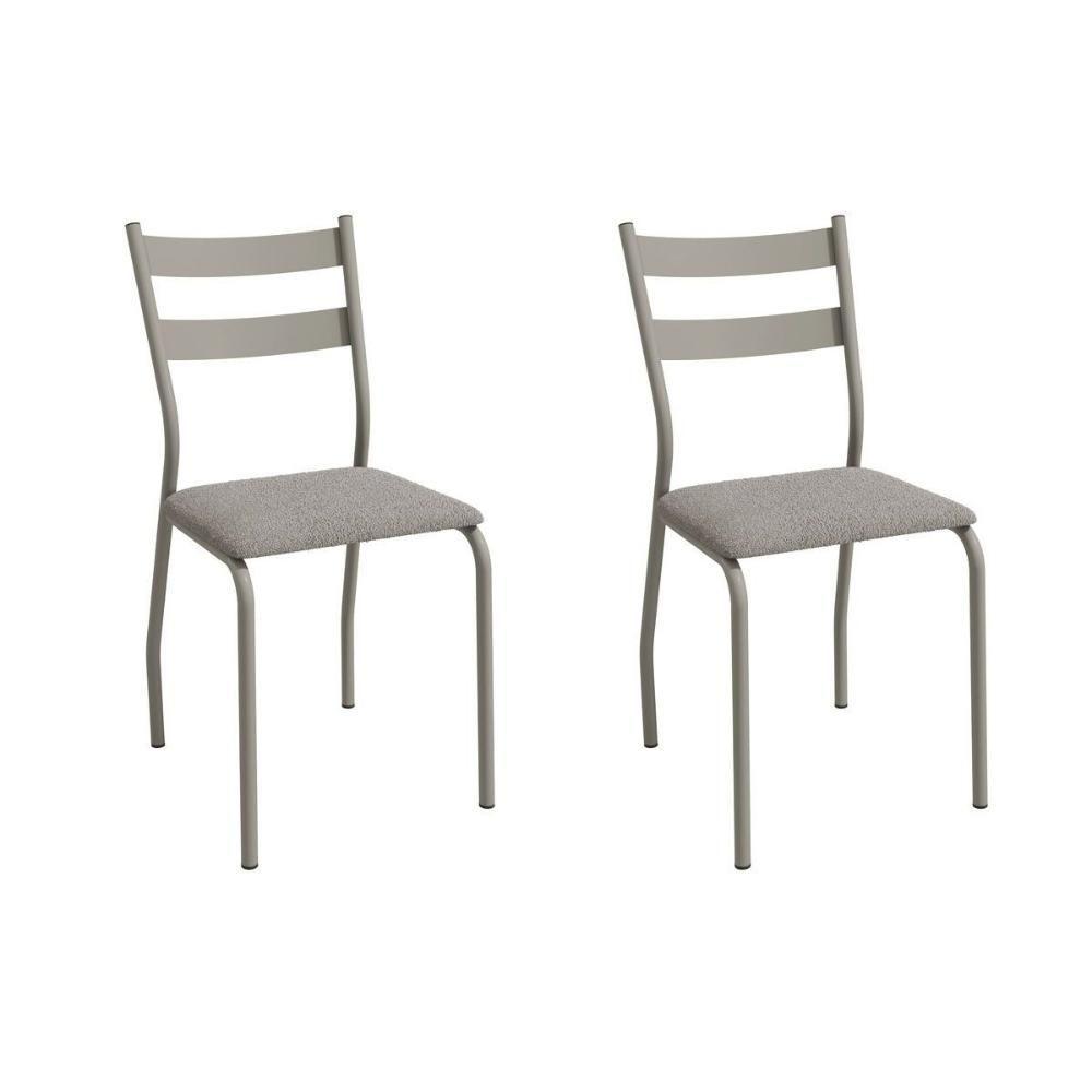 Cadeira Sala De Jantar Bali 2c141nk Aço Kit 2 Un Niquel-boucle Cinza - Kappesberg - 1