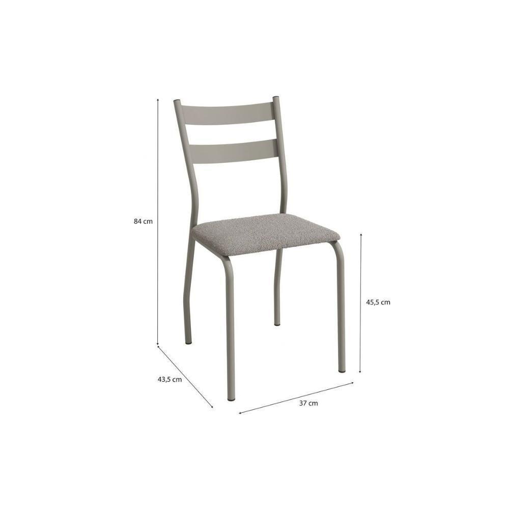 Cadeira Sala De Jantar Bali 2c141nk Aço Kit 2 Un Niquel-boucle Cinza - Kappesberg - 2