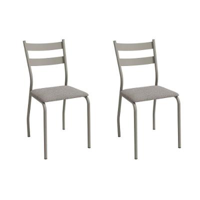 Cadeira Sala De Jantar Bali 2c141nk Aço Kit 2 Un Niquel-boucle Cinza - Kappesberg