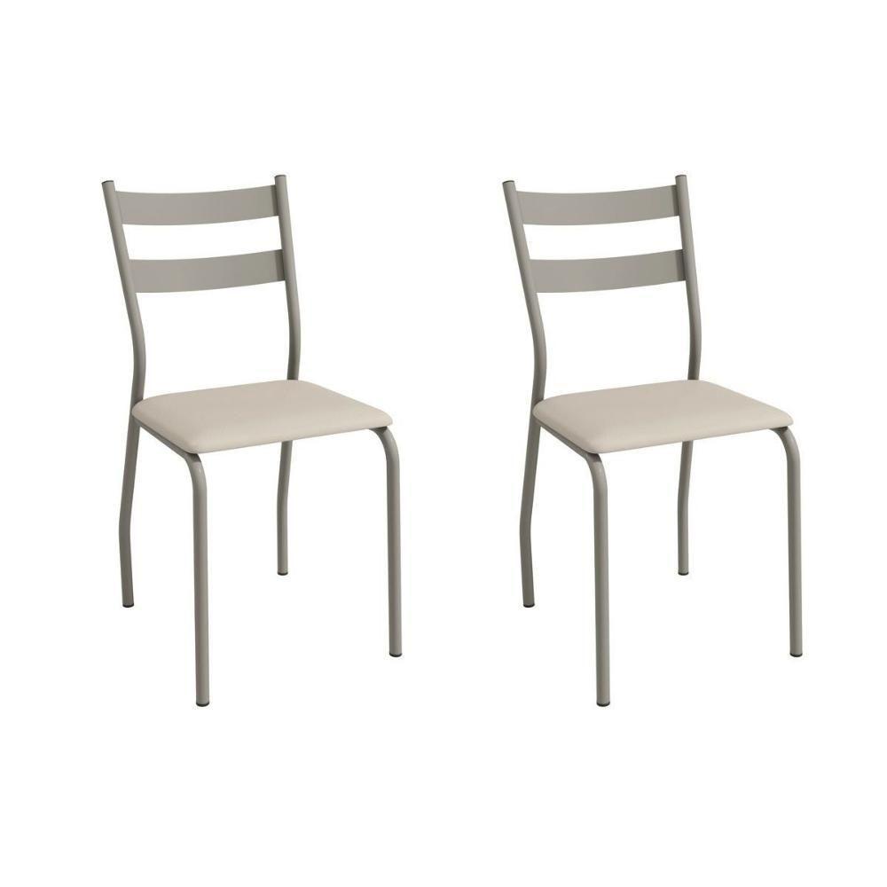 Cadeira Sala De Jantar Bali 2c141nk Aço Kit 2 Un Niquel-ano Bege - Kappesberg - 1