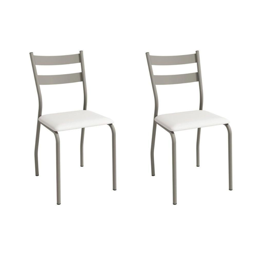 Cadeira Sala De Jantar Bali 2c141nk Aço Kit 2 Un Niquel-ano Branco - Kappesberg - 1
