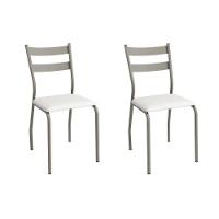 Cadeira Sala De Jantar Bali 2c141nk Aço Kit 2 Un Niquel-ano Branco - Kappesberg - 1