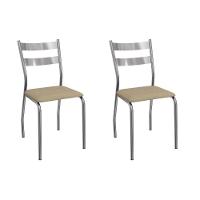 Cadeira Sala De Jantar Bali 2c141cr Aço Kit 2 Un Cromado-ano Capuccino - Kappesberg - 1