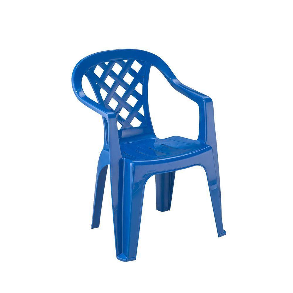 Cadeira Plástica Empilhável Giorgia Azul Pisani - 1