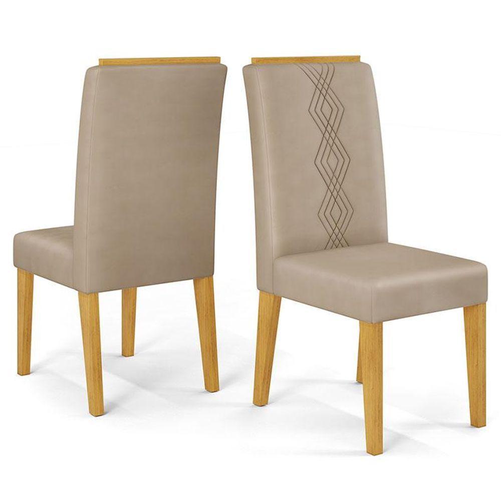 Cadeira Para Mesa De Jantar Yasmin Kit 2 Peças Cedro Veludo Kraft – Dj Móveis - 1