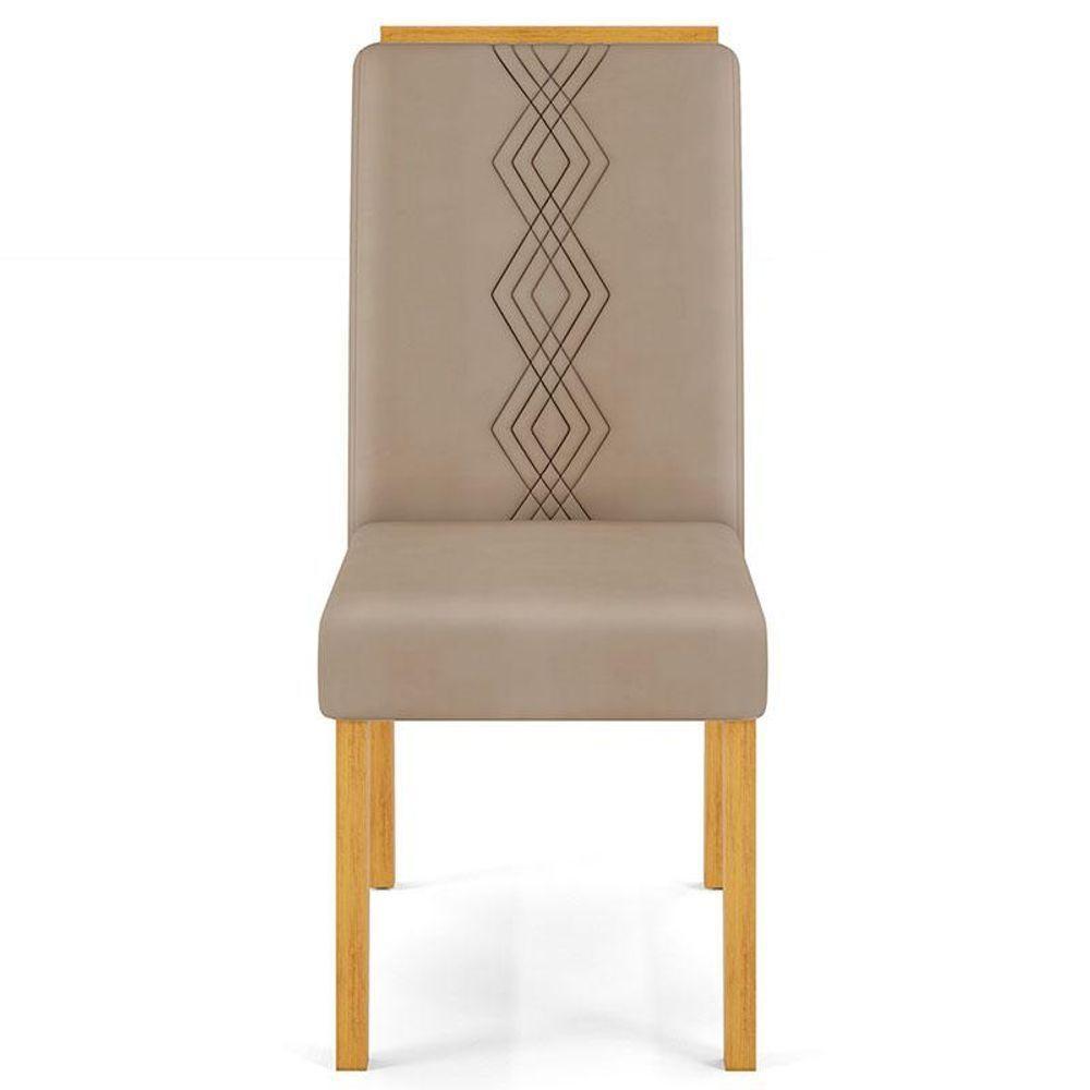 Cadeira Para Mesa De Jantar Yasmin Kit 2 Peças Cedro Veludo Kraft – Dj Móveis - 4