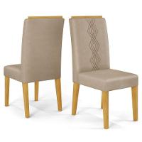 Cadeira Para Mesa De Jantar Yasmin Kit 2 Peças Cedro Veludo Kraft – Dj Móveis - 1
