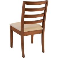 Cadeira Jantar Florida Madeira Maciça Castanho Encosto Madeira Assento Corino Areia - 5