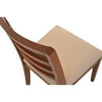 Cadeira Jantar Florida Madeira Maciça Castanho Encosto Madeira Assento Corino Areia - 6