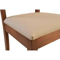 Cadeira Jantar Florida Madeira Maciça Castanho Encosto Madeira Assento Corino Areia - 7