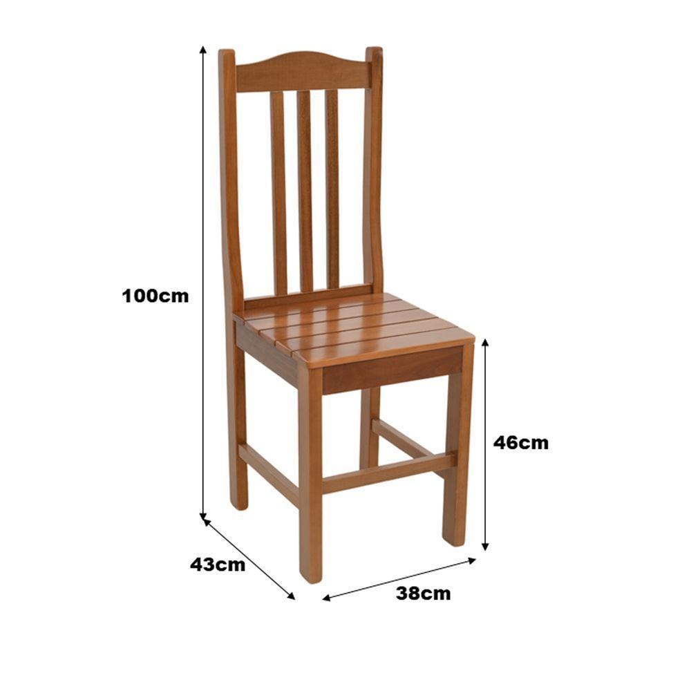 Cadeira Jantar Colonial Tradicional Em Madeira Maciça Carvalho Assento Ripado - 2