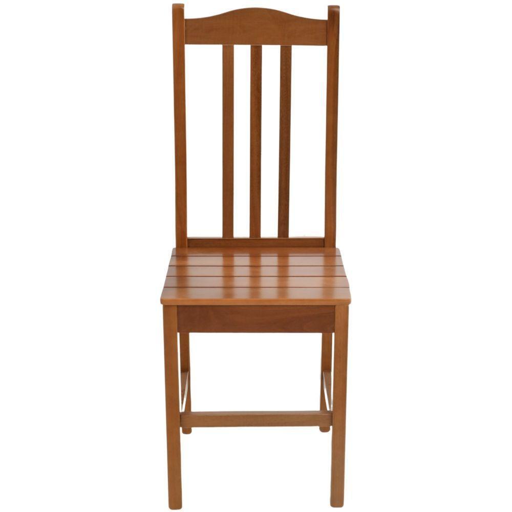 Cadeira Jantar Colonial Tradicional Em Madeira Maciça Carvalho Assento Ripado - 3