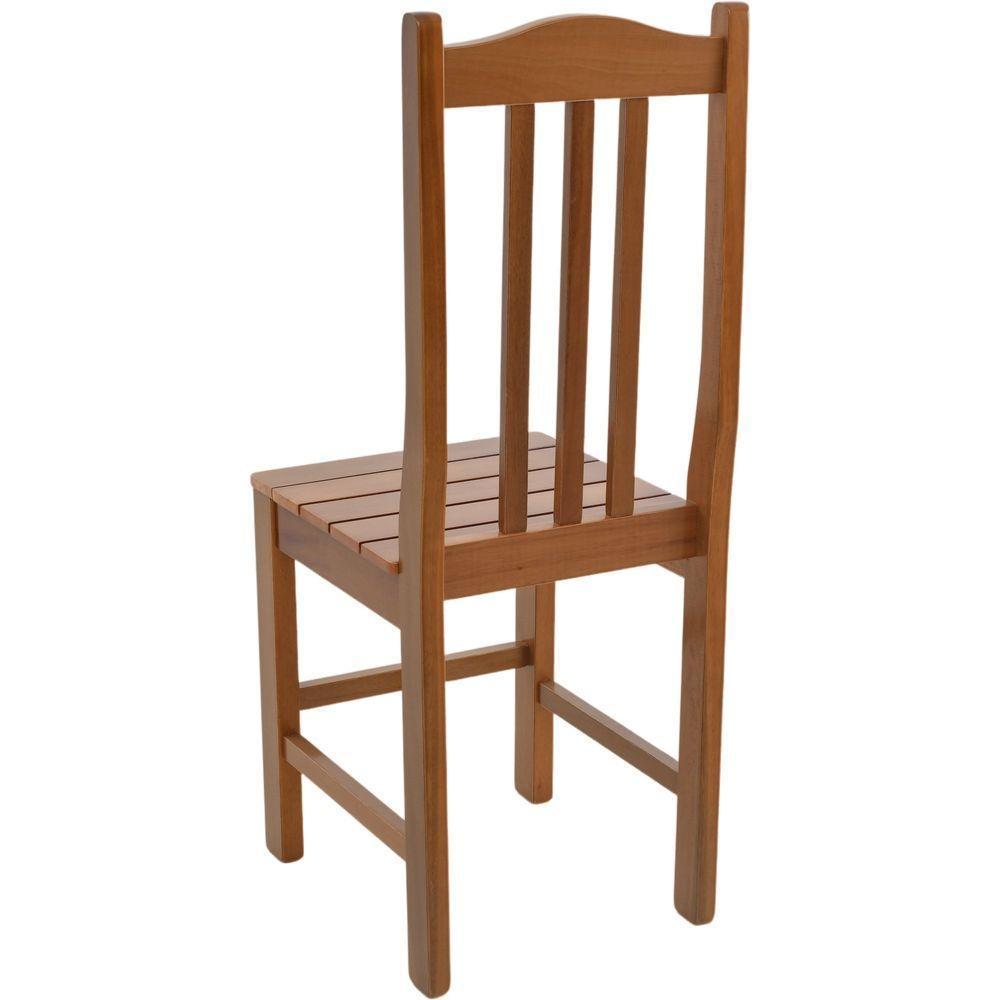 Cadeira Jantar Colonial Tradicional Em Madeira Maciça Carvalho Assento Ripado - 4