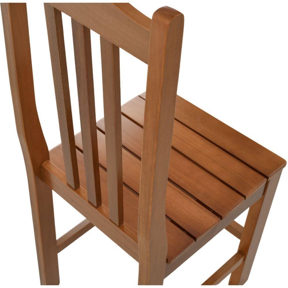 Cadeira Jantar Colonial Tradicional Em Madeira Maciça Carvalho Assento Ripado - 6