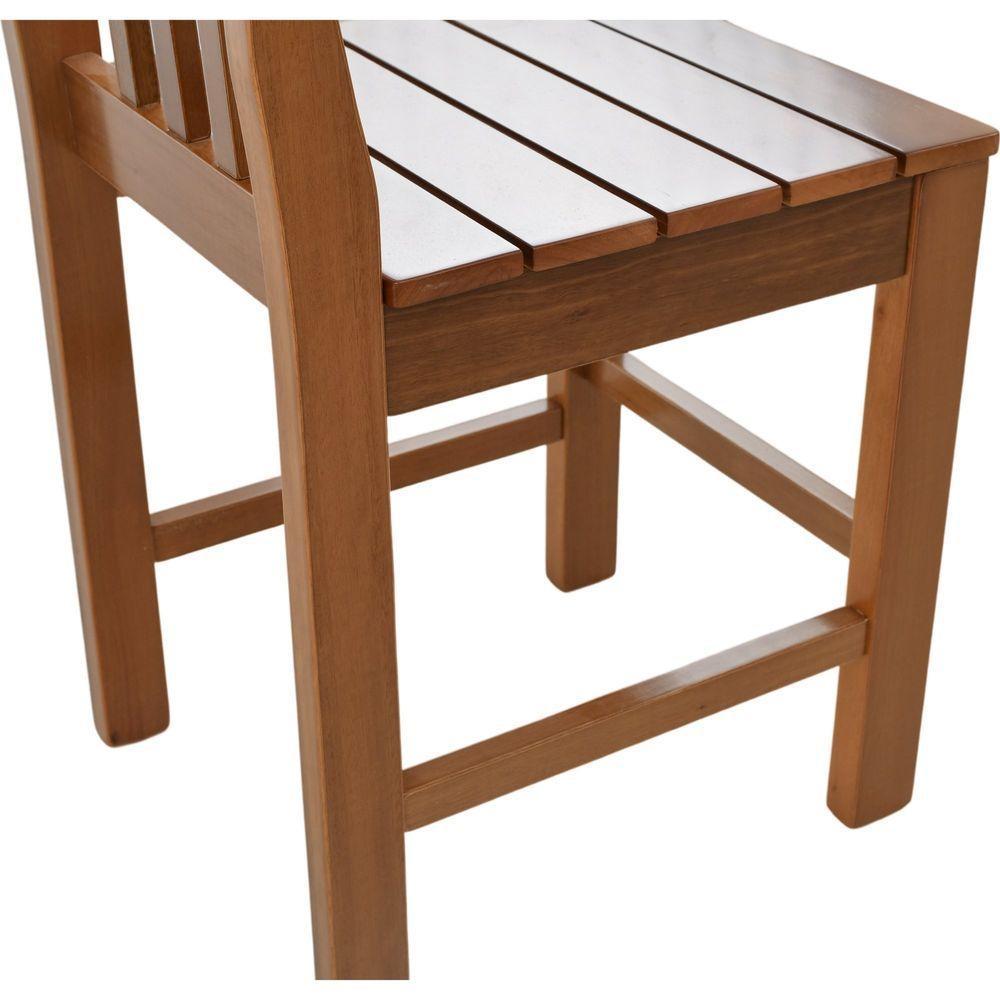 Cadeira Jantar Colonial Tradicional Em Madeira Maciça Carvalho Assento Ripado - 9