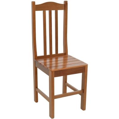 Cadeira Jantar Colonial Tradicional Em Madeira Maciça Carvalho Assento Ripado