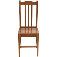 Cadeira Jantar Colonial Tradicional Em Madeira Maciça Carvalho Assento Ripado - 3