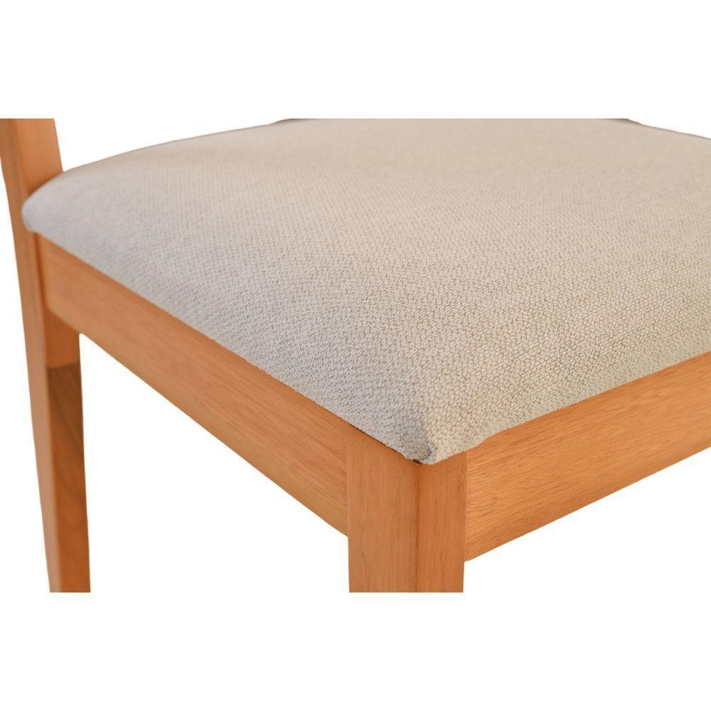 Cadeira Jantar Alice Madeira Maciça Amendoa Encosto Tela Sling Bege Assento Sued - 7