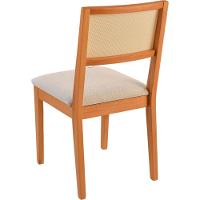 Cadeira Jantar Alice Madeira Maciça Amendoa Encosto Tela Sling Bege Assento Sued - 5