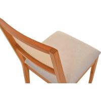 Cadeira Jantar Alice Madeira Maciça Amendoa Encosto Tela Sling Bege Assento Sued - 6