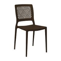 Cadeira Empilhável Vênus Marrom Café Em Polipropileno Acrilys - 1