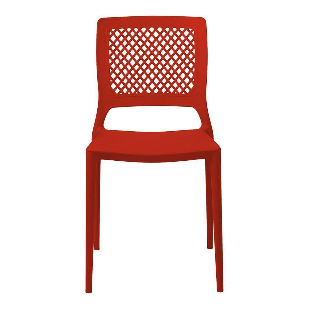 Cadeira Empilhável Vênus Vermelha Em Polipropileno Acrilys - 3