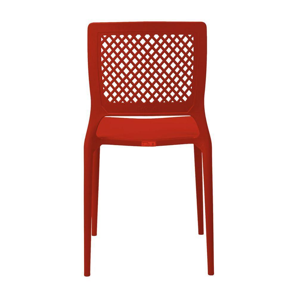 Cadeira Empilhável Vênus Vermelha Em Polipropileno Acrilys - 4