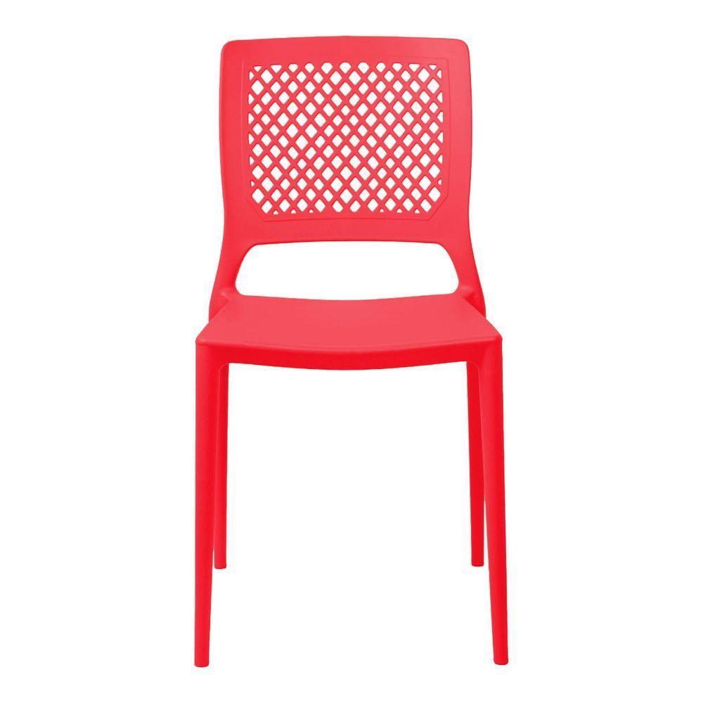 Cadeira Empilhável Vênus Vermelho Pastel Em Polipropileno Acrilys - 3