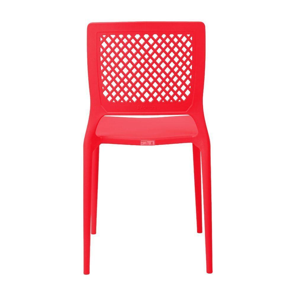 Cadeira Empilhável Vênus Vermelho Pastel Em Polipropileno Acrilys - 4