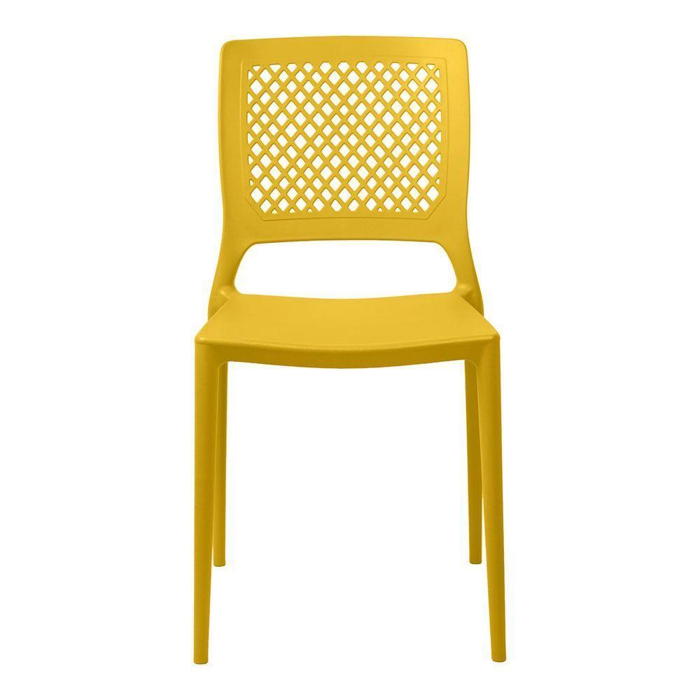 Cadeira Empilhável Vênus Amarela Em Polipropileno Acrilys - 3